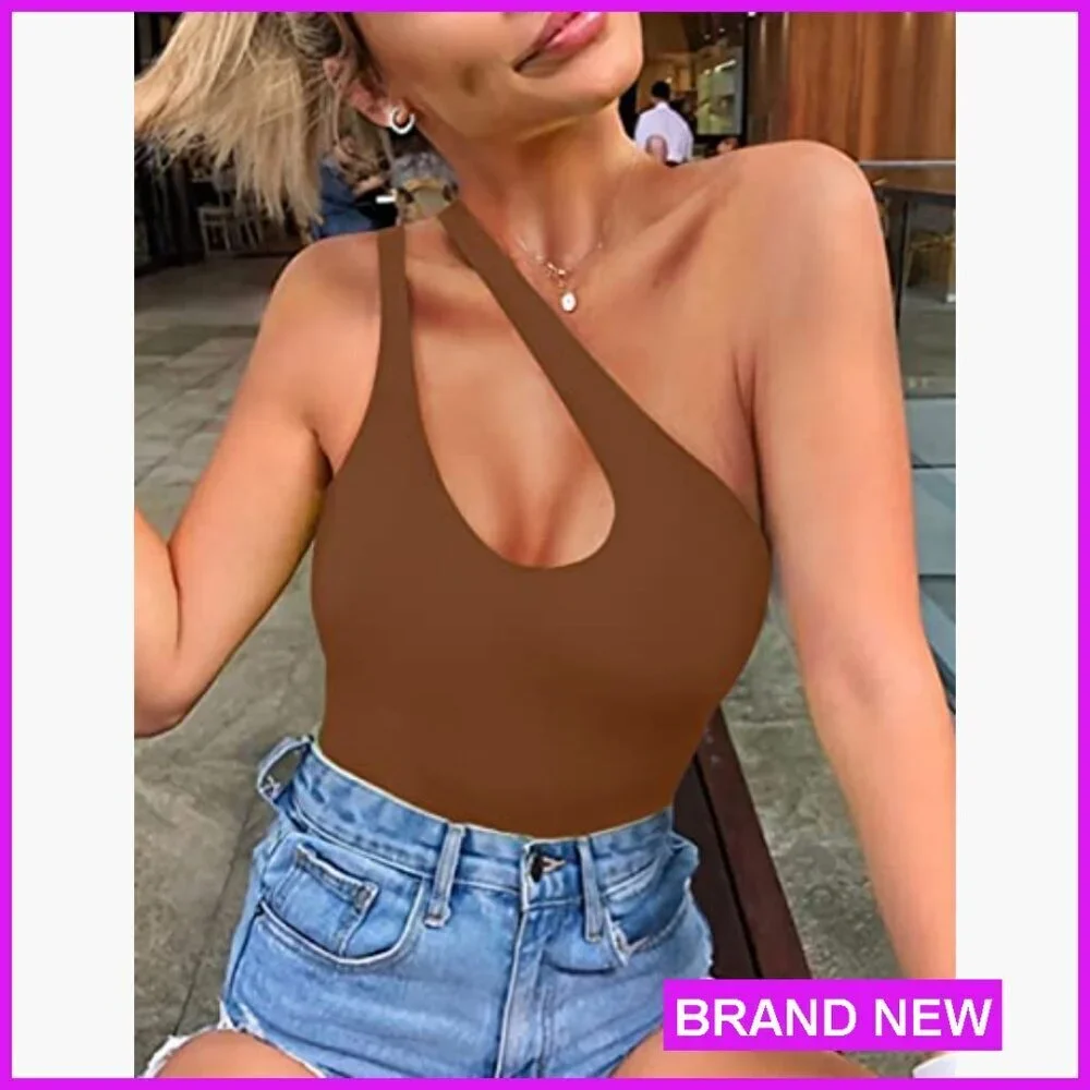 Sexy One Shoulder Cutout Thong Bodysuit Tummy Control Shapewear V Backless